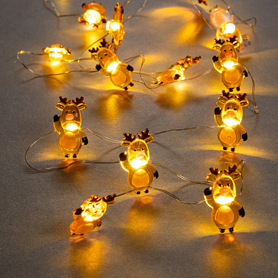 НИТЬ ROSA DECOR "Олень", IP20, 2 м, Н.С. 20 LED, AAx2 (не в компл), 2 р., Т/БЕЛЫЙ      
