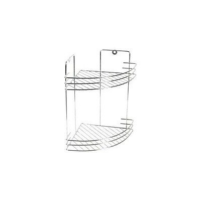 Полка 2-х ярусная, угловая 19*19*30 см, хром