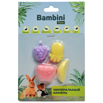 Минеральный камень Bambini Pets для грызунов "Фрукты"