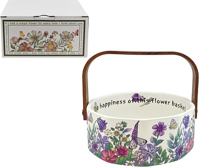 Конфетница Garden flowers с ручкой d15см, 800мл 2