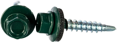 Саморез КРсв. 4,8х70 RAL-6005 (тём.-зелён.) (30шт) - коробка с ок.