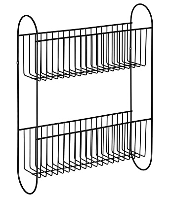 Полка 2-х ярусная настенная прямая Minima 40,8x11,3x52 см., цвет черный 