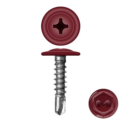 Саморез СММ сверло 4,2*16 (200шт) RAL 3005 (тем.-красн.) Э