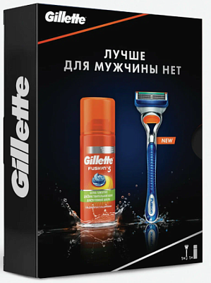 ПН Gillette FUSION Бритва с 1 кас +1 смен кас и TGS Гель Д/Бр Д/ЧувКожи Алоэ 200мл