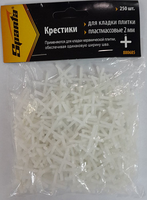 Крестики для кладки плитки, 2,0мм, 250 шт.// SPARTA