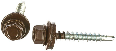 Саморез КРсв. 4,8х35 RAL-8017 (темно коричневый) (250шт) - ведро