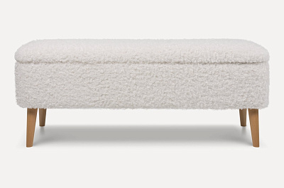 Банкетка Вайли Cozy Milk 112х43х44см цвет: белый, опоры: сканди TLF nature (бесцветная)