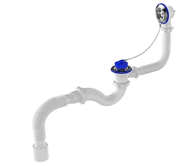 Сифон для ванны AQUATTRO 1 1/2"х40 с вып и перел с т/г 40х40/50 с пробкой с цеп