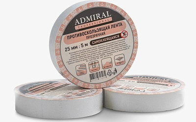 Лента противоскользящая ADMIRAL 25мм*5м самоклеящаяся прозрачная