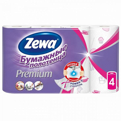 Полотенца бумажные Zewa Премиум Декор 2-х сл 4шт