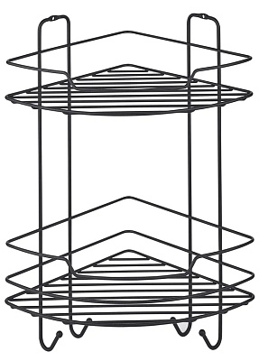 Полка 2-х ярусная настен. угловая ЧМЗ лофт 22,2x22,2x39,8 см., черный муар