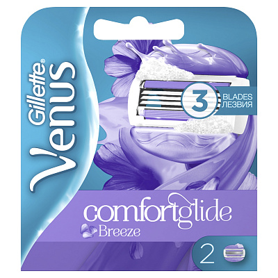 Кассеты сменные VENUS Breeze для бритья (со встроенными подушечками с гелем) 2 шт*