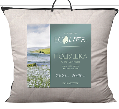 Подушка П/265 70х70 Эко Лайф лен перкаль