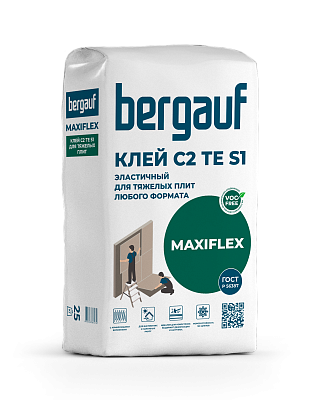 Клей эластичный  для тяжелых плит любого формата Bergauf Maxiflex, 25 кг