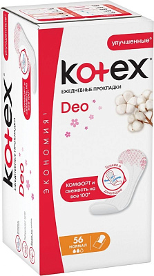 Прокладки ежедневные KOTEX Део Нормал супертонкие 56шт