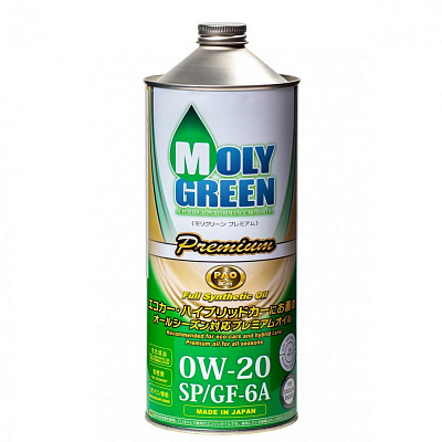 Масло моторное 0W20 Molygreen Premium SP GF-6A Синтетическое 1л