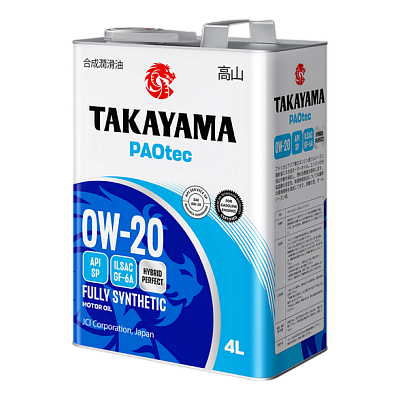 Масло моторное 0W20 TAKAYAMA PAOTEC SP/GF-6A Cинтетическое 4л