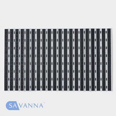 Коврик противоскользящий в ванну на присосках SAVANNA, 40×68 см, цвет чёрный