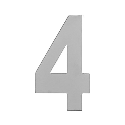 Номер  дверной "4" металл СР (хром) MARLOK