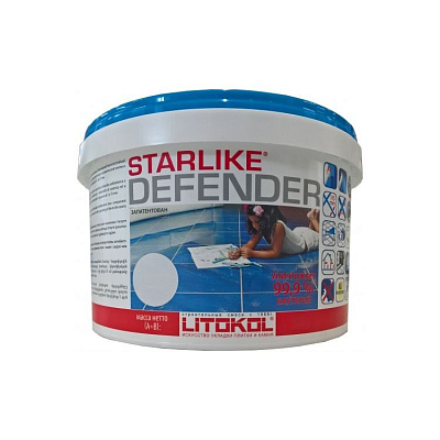 Затирка STARLIKE Defender EVO BIANCO GHIACCIO Белый лед S.102  1,0 kg. 