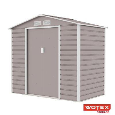 Сарай WOTEX Storage-07-1, бежевый с белым, 213х131х192 см