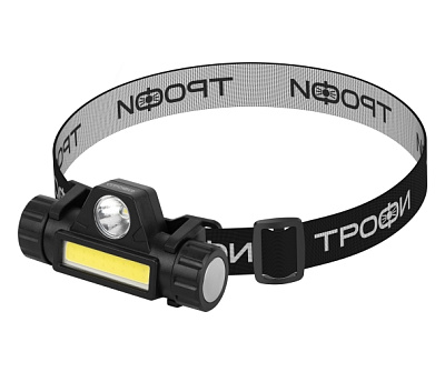 Фонарь налобный светодиодный Трофи GA-101 аккумуляторный 3 Вт COB + 3 Вт LED 2 режима магнит