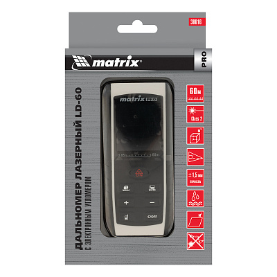 Лазерный дальномер до 60м Matrix LD-60 с электронным угломером
