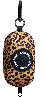 Сумочка диспенсер LionPets д/уборки за животным гепард 8*5*5см 