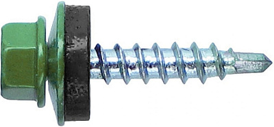 Саморез КРсв. 4,8х28 RAL-6002 (зелёный) (60 шт) - ведро малое
