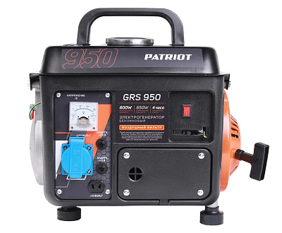Генератор бензиновый 0,65/0,8 кВт PATRIOT GRS 950 0.8 кВт 220/230 В
