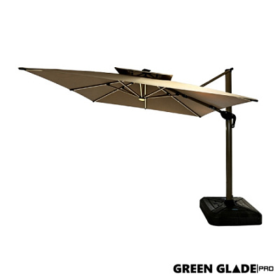 Зонт садовый Green Glade 297х297 х273 см LED-подсветка имеющая 3 режима свечения с аккумулятором и с