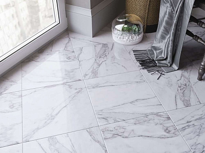 Плитка напольная Belani MARBLE 41,8х41,8см. цвет белый 8 шт. 1,4 м2 в упак