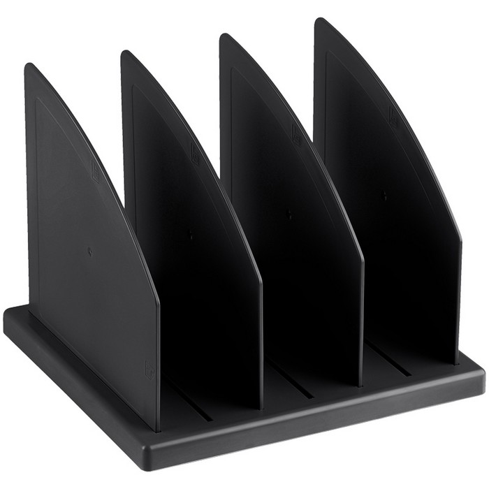 1889799 Подставка для журналов и бумаг сборная 3отд черная ПБ07