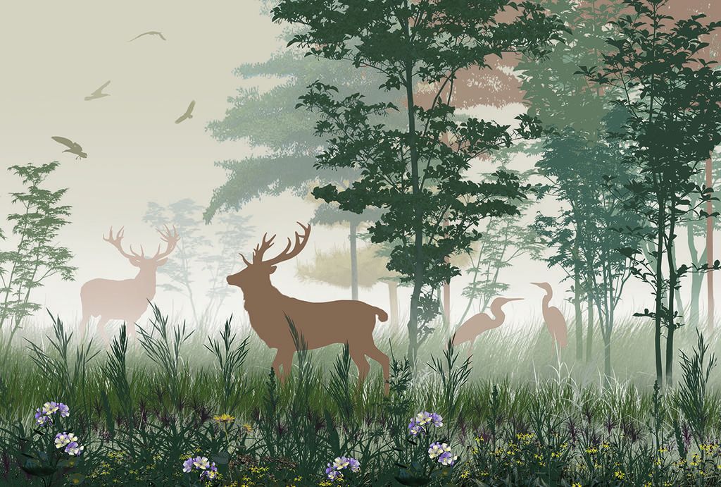 Олени в лесу