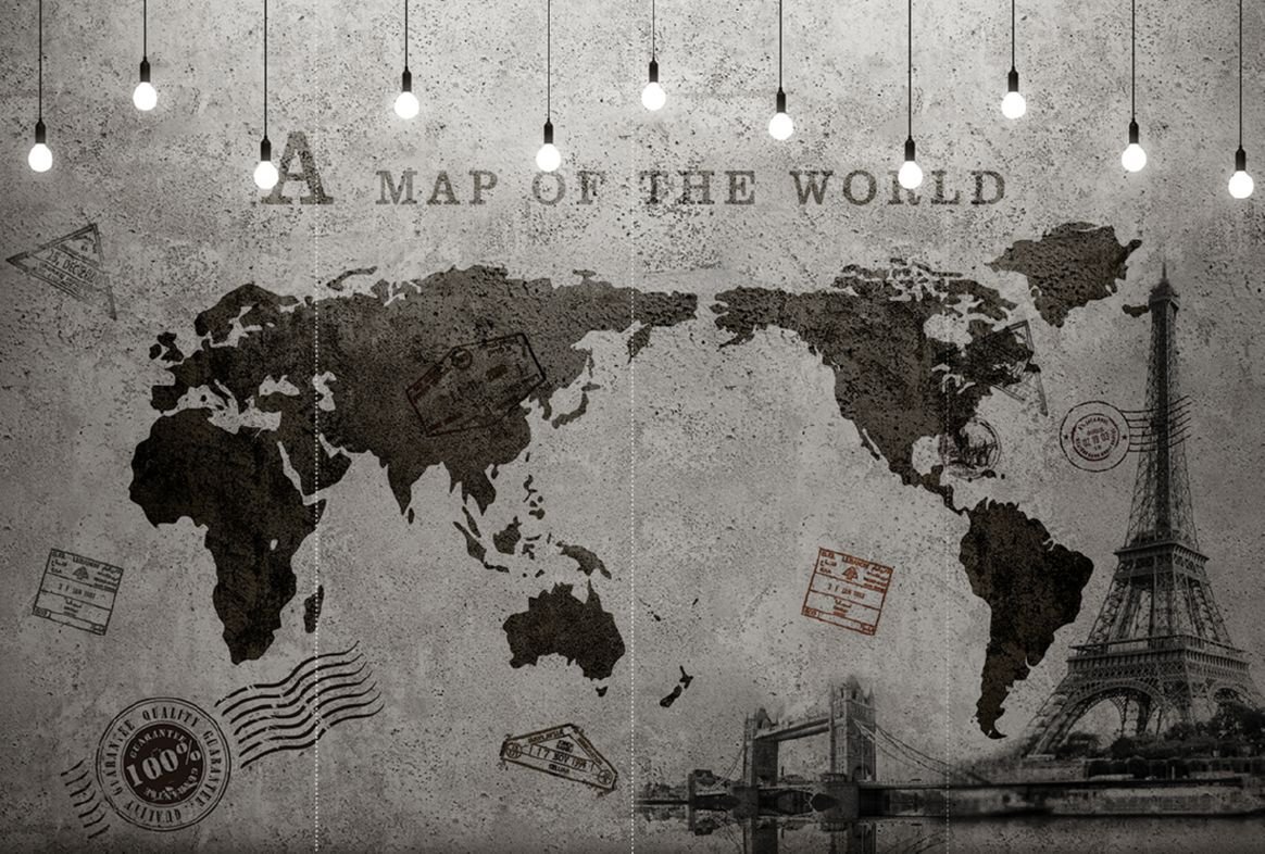 Фотообои Flizetto 3D FUSION  Карта под лампами