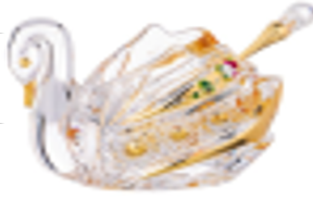Икорница "лебедь lefard gold glass" 11*7см высота=8,5см с ложкой 
