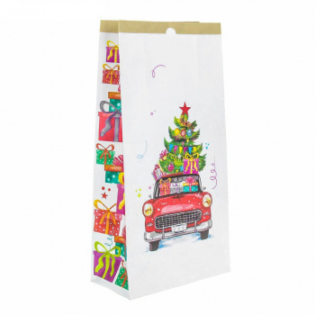 Пакет крафтовый «Время подарков», 32 х 64 х 16  см 
