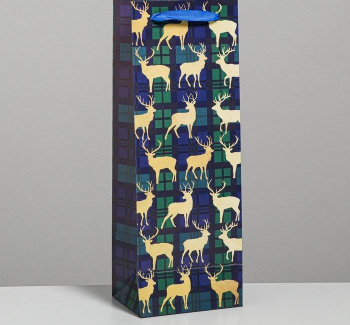 Пакет под бутылку «С Новым годом», 13 × 36 × 10 см