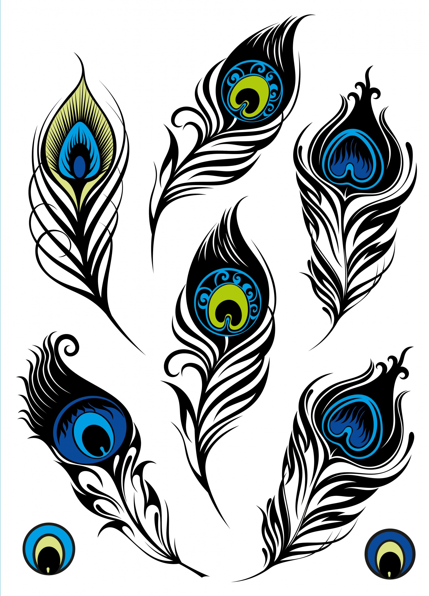 AL 4001 Набор наклеек Роскошные перья L 35х50