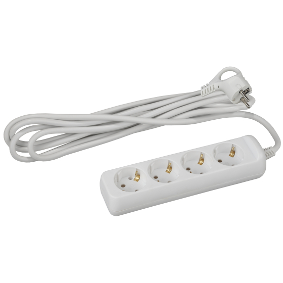 Б0028375 Удлинитель бытовой ЭРА 5м 4гн U-4e-5m с зазeмл, 3x1мм2, 4гн, 5м