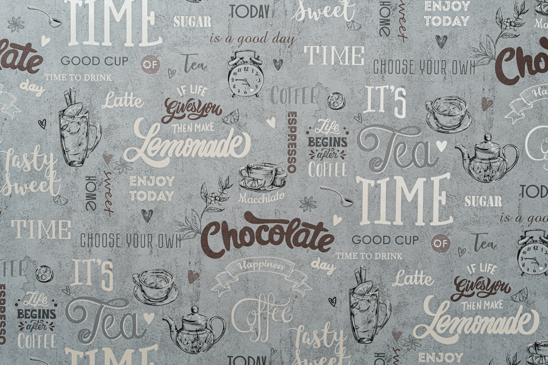 11066-04 Обои флизелиновые Латте, мотив темно-серый 1,06x10,05м