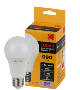 Лампа светодиодная Kodak LED A60-11W-865-E27 K 11Вт груша холодный дневной свет Е27