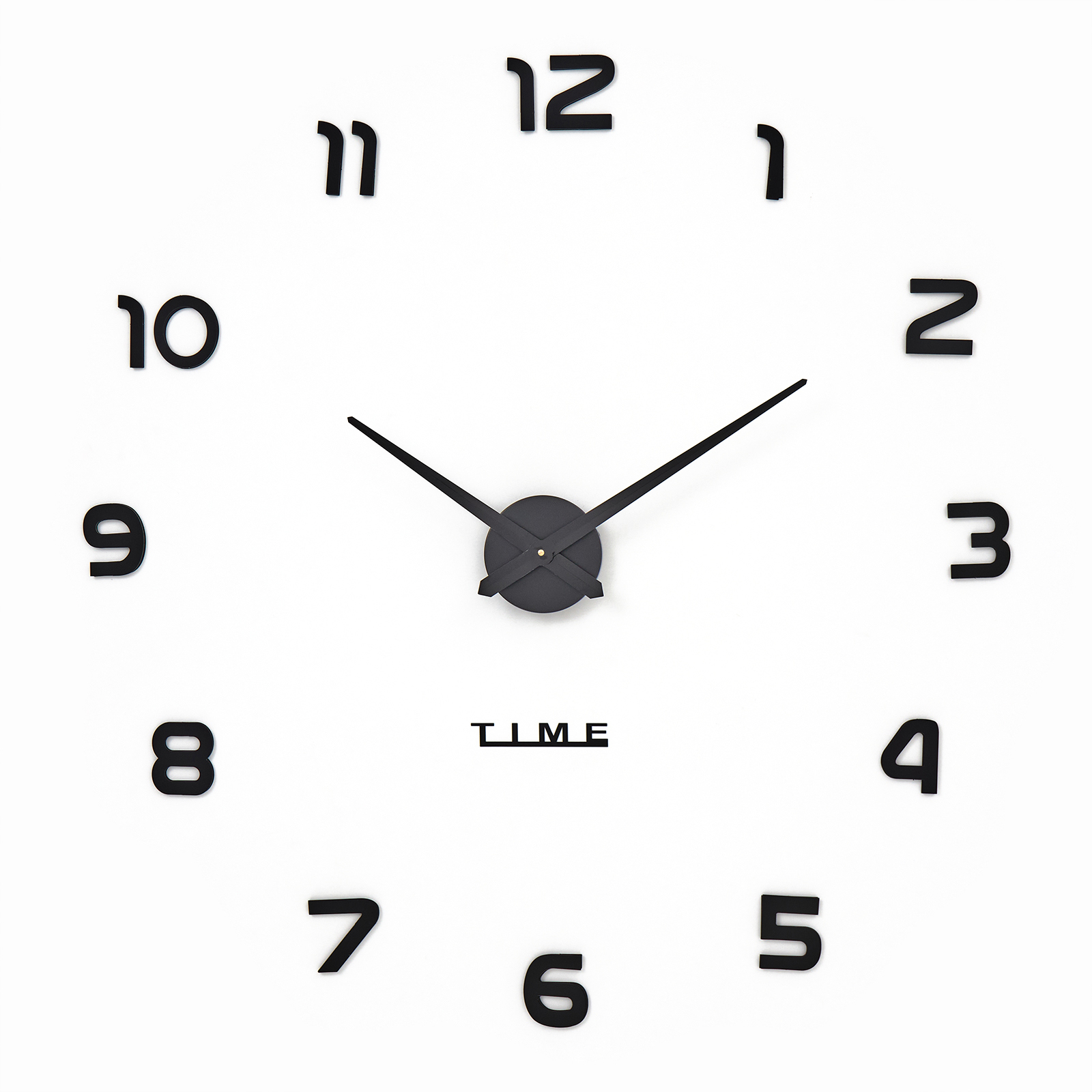 4141504 Часы-наклейка Элегант, d-120 см, черные