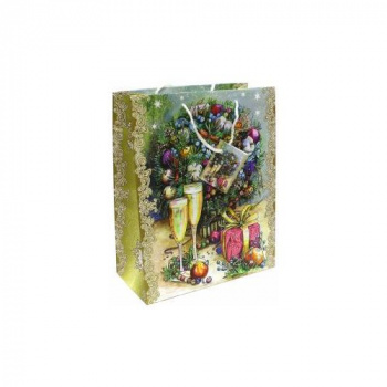 Пакет подарочный 26х12х32см Праздничное шампанское