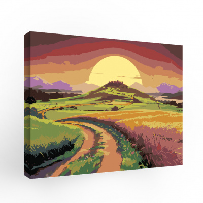 Lp13-625 Картина по номерам Красный закат 50х40 см.