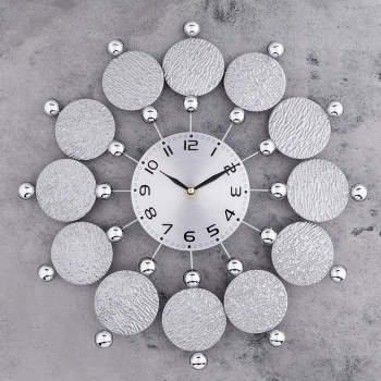 Часы настенные, серия: Интерьер, "Зеркальные сферы" d=40 см 