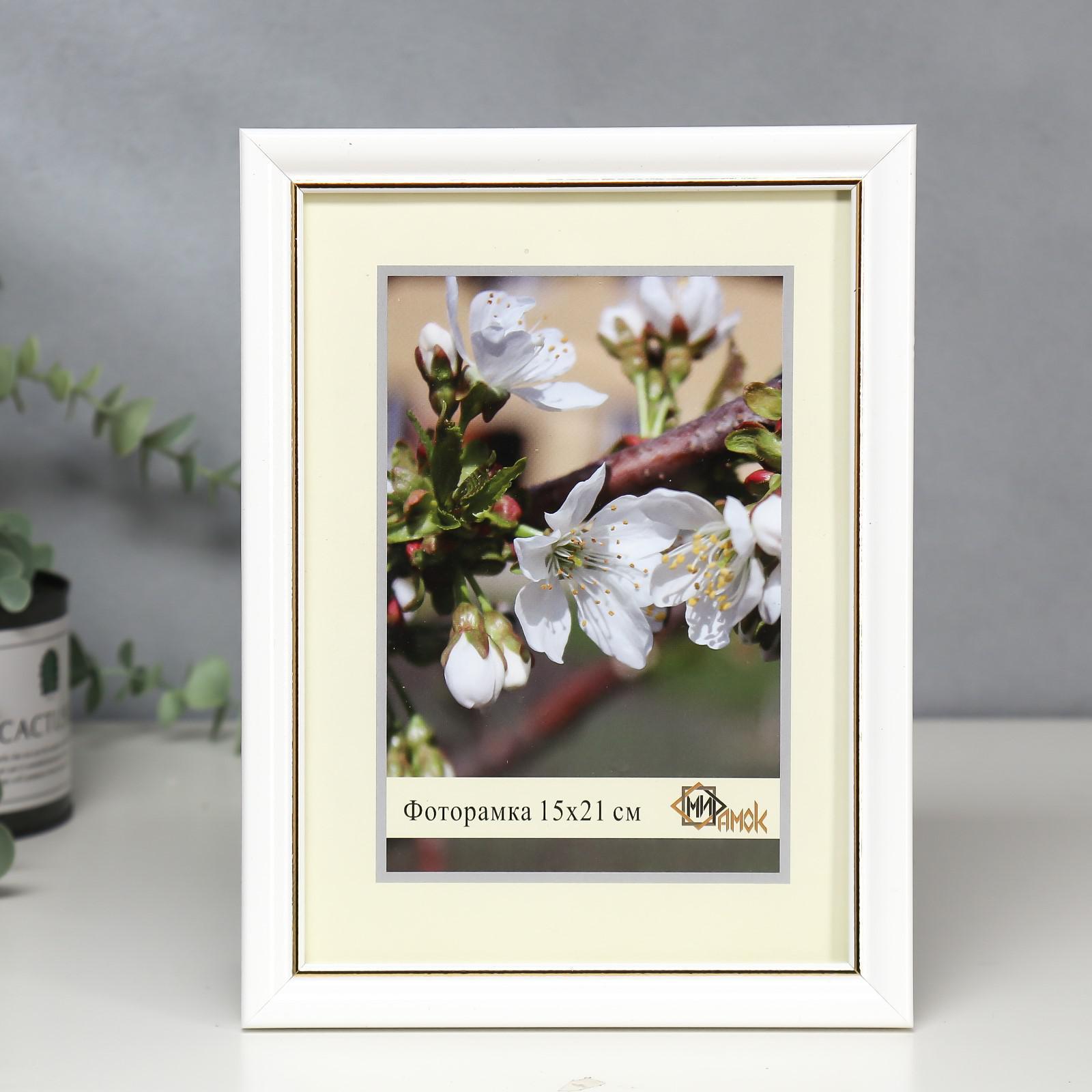 5193347 Фоторамка пластик 15х21 см, цвет белый