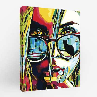 Lp13-675 Картина по номерам Женщина-кошка 40х50 см.