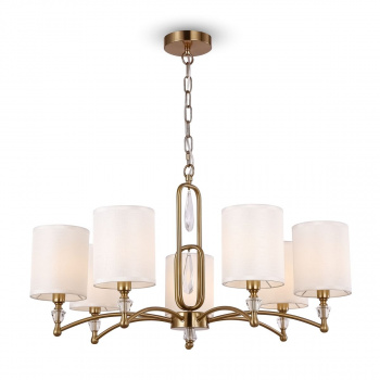 Люстра подвесная "Freya Riverside" белый/латунь 7хЕ14х40 Вт (18,7 м2)