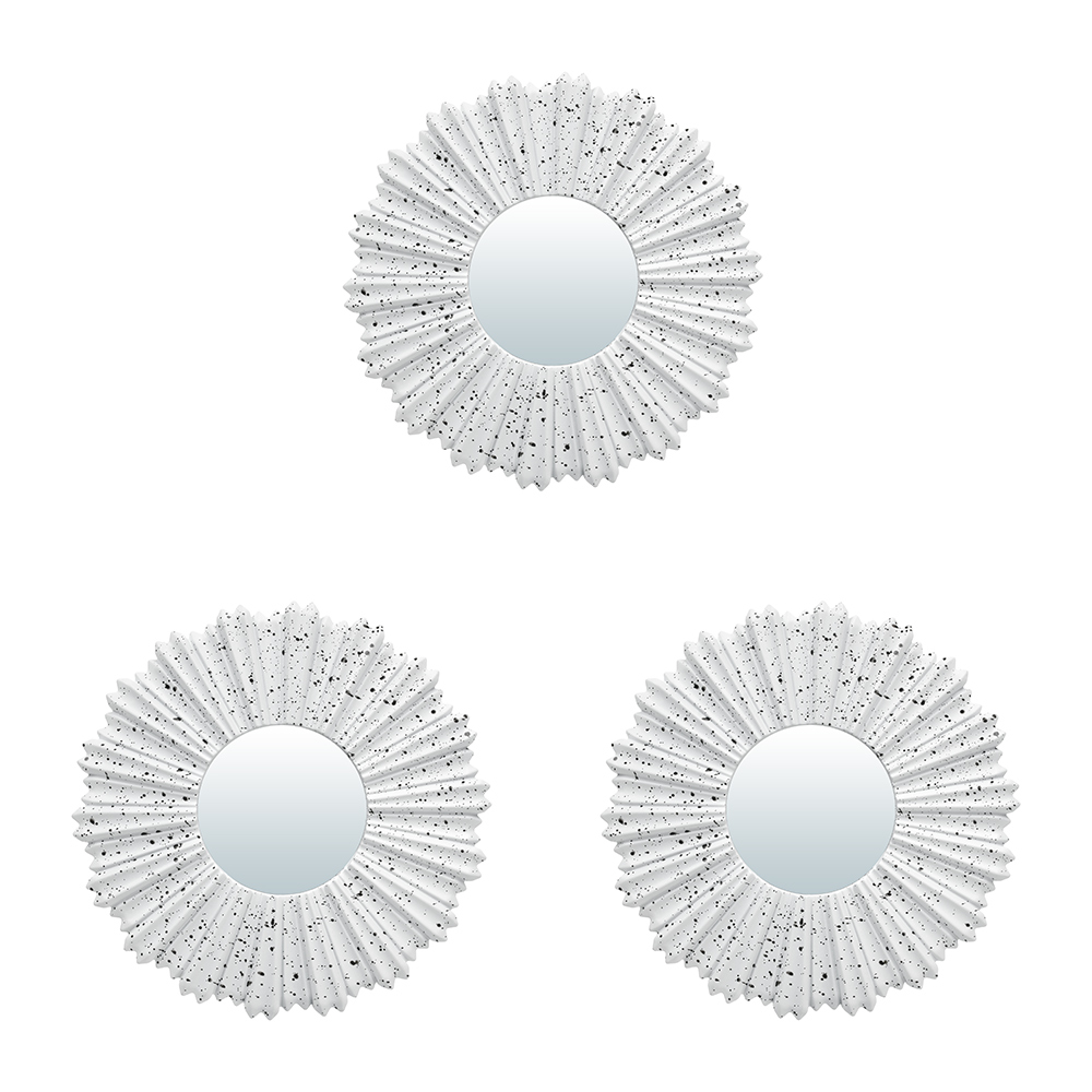 74045 Комплект декоративных зеркал Ницца, белый, 3шт, D 10см